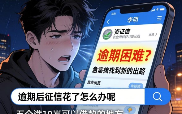 逾期后征信花了怎么办呢，筛选五个满19岁可以借款的口子