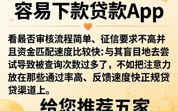 哪种贷款app容易贷下来,揭秘五个靠谱的借款口子