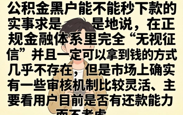 黑户有公积金秒下的口子，归集五个无视黑白下款8000左右的口子