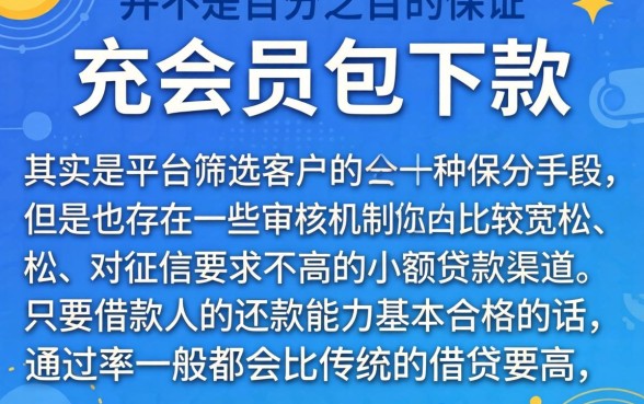 充会员包下款的口子，遴选五个无视一切是人就下款的口子