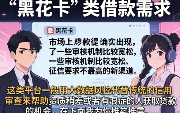 类似借款黑花卡的新口子，汇整5个无视黑户也能下款的口子