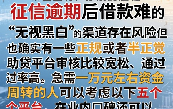 逾期下款的高炮口子，精选五个APP容易借款1万块的平台