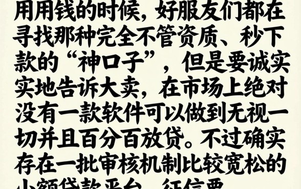 无视一切秒过秒下款的软件，汇总5个无视黑白户秒下款口子app