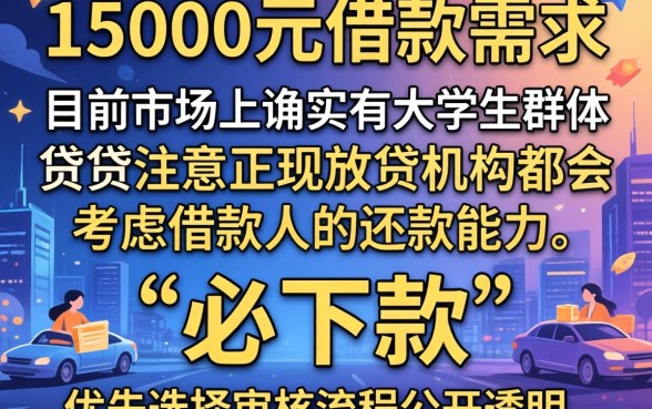 有没有能下款1w5的口子啊，诚意推荐5个大学生可以使用的app