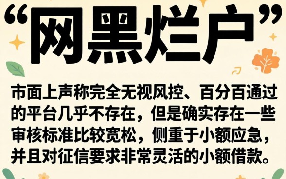网黑烂户无视风控口子不要超市，细致阐述5个黑户可快速办理小额贷款业务的软件