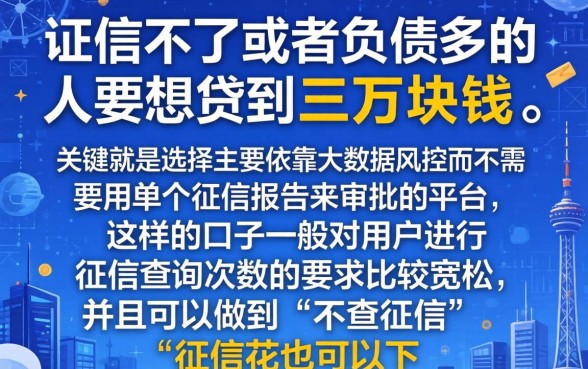 如何贷三万块不上征信,遴选五个包下款平台无视黑白的网贷