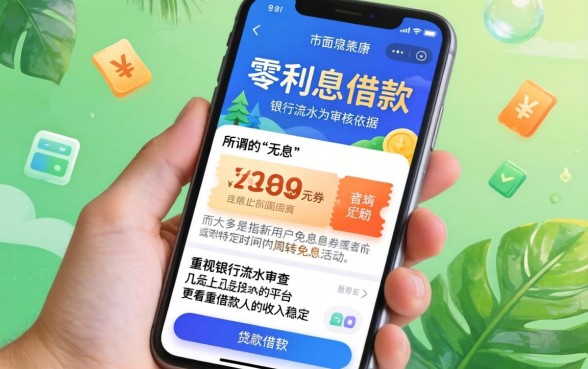 手机上零利息借钱，枚举5个看银行流水的网贷app