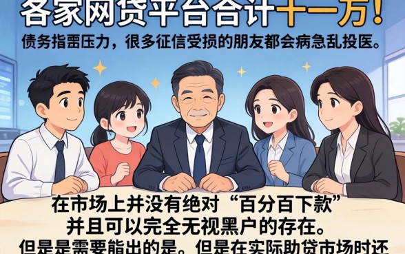 网贷6个平台总共欠11万，理出五个无视黑户百分百下款平台