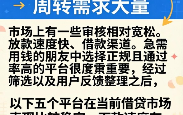 说说现在能下款的有哪些口子，归集五个比较靠谱的借钱软件