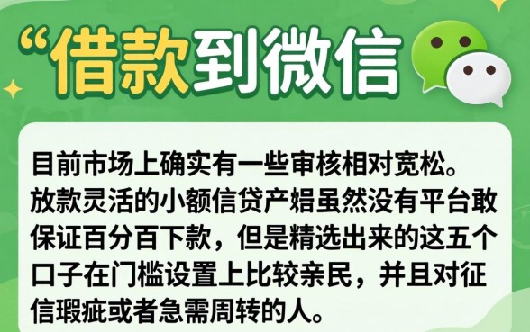 现在什么平台可以借款到微信，精选5个无视一切是人就下款的口子
