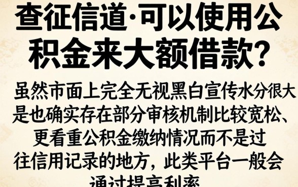 不看征信的公积金大额网贷，理出5个无视黑白的网贷平台