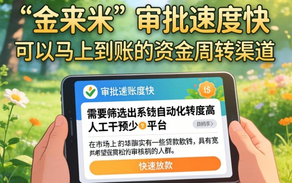 类似金来米秒下的口子，细致阐述5个审贷口子审核加快的软件