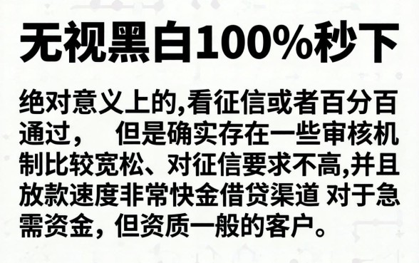 究竟哪些借款口子好过，详细阐述5个无视黑白100%秒下网贷