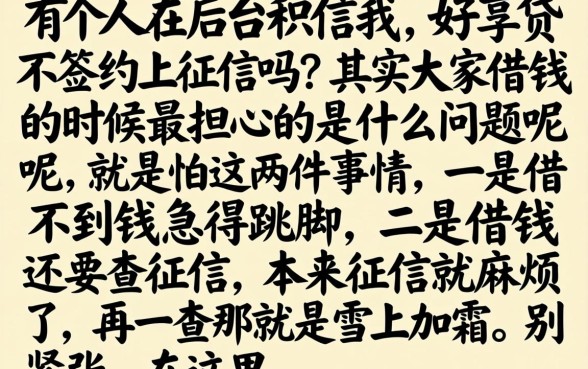 好享贷不签约上征信吗,诚意推荐5个不审核夜间直接放款的网贷app