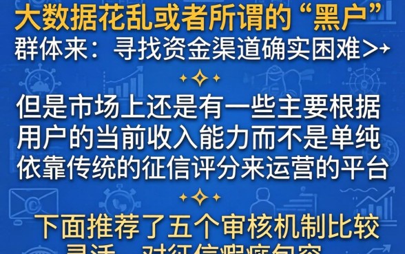 大数据黑户能下的口子，诚意推荐五个无视黑白户口子