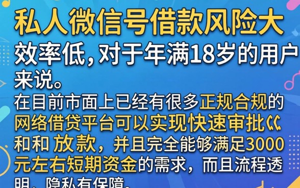 私人加微信借钱3000，揭秘五个18岁必下款的网贷平台