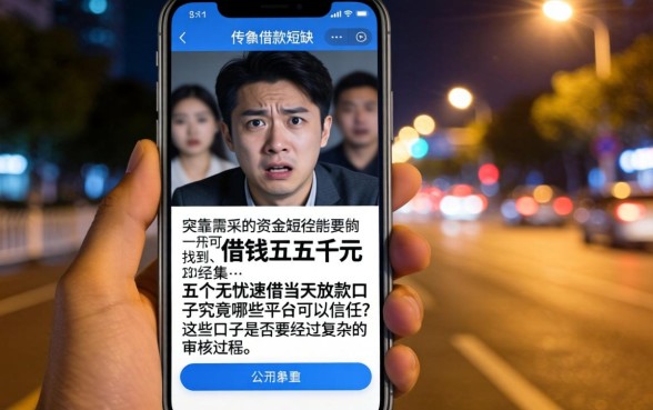 手机上借款5000的口子,归集五个无忧速借当天放款的口子