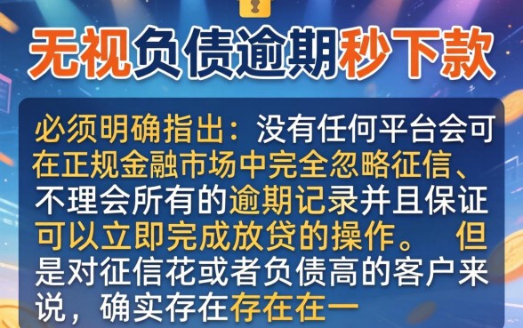 无视负债逾期秒下款口子，规整五个黑户无条件下款的平台