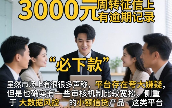 能下3000的口子，鼎力推荐5个逾期必下款的平台