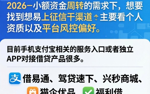 2026哪个口子容易下款，概览5个手机支付宝小额贷款的软件