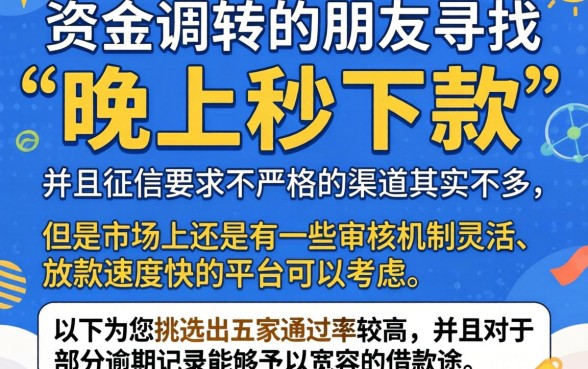 晚上秒下款的借款口子，罗列5个高炮无视逾期能下的口子