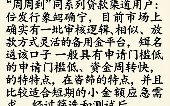 网贷都有哪些口子，汇整五个周周到贷款相同系列的平台