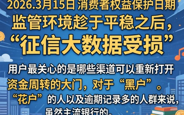 2026年315过后下款口子，筛选5个无视逾期大数据花户黑户平台