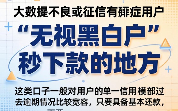 大数据不良能下款的口子,甄选五个无视黑白户秒下款口子app