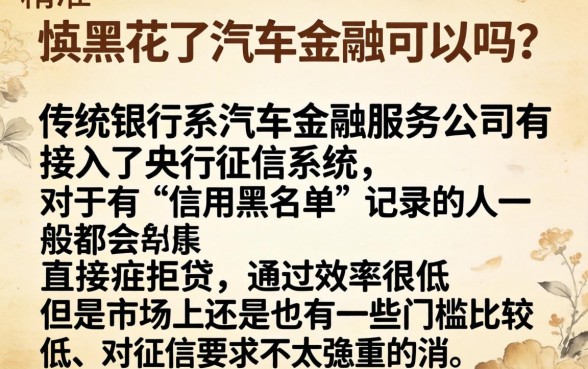 征信黑花了汽车金融能过吗，归集5个不看征信无视黑白百分百下款软件