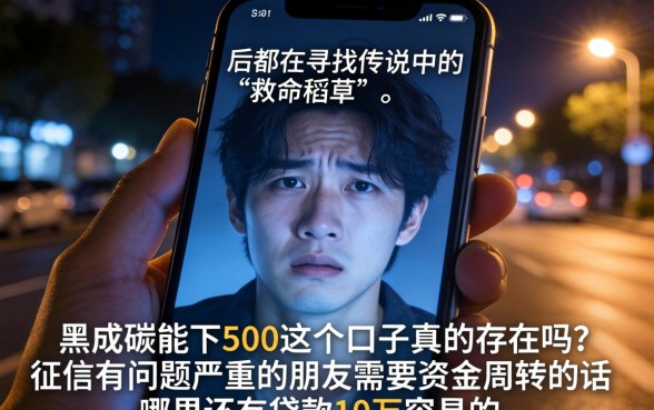 黑成碳能下500的口子，整合五个贷款10万比较容易的口子