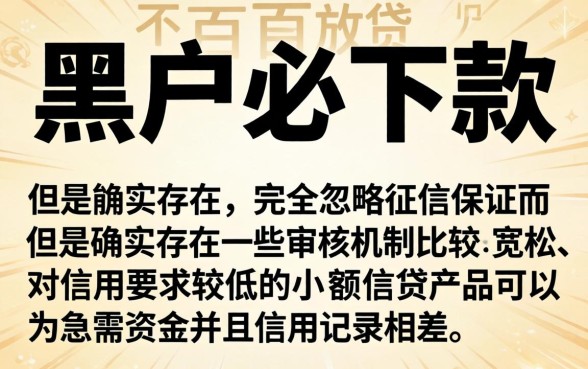 借钱马上到账黑户2026，陈列五个无视一切必下款的口子