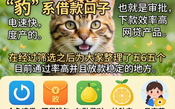 关于豹的借款口子，诚意推荐5个秒批网贷轻松贷的软件