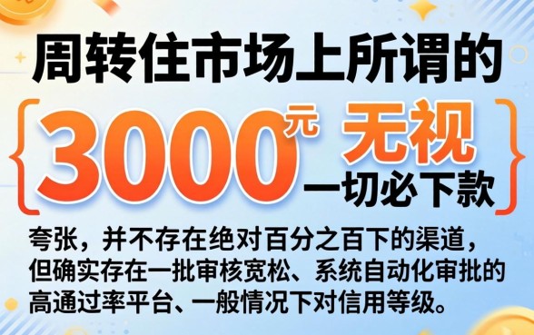 什么贷款的口子好下钱，汇总5个3000元无视一切必下款的口子