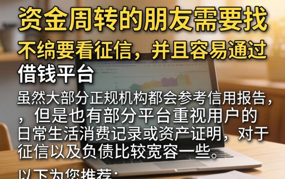 借钱平台不看征信容易通过的，整理五个不看负债和征信的app