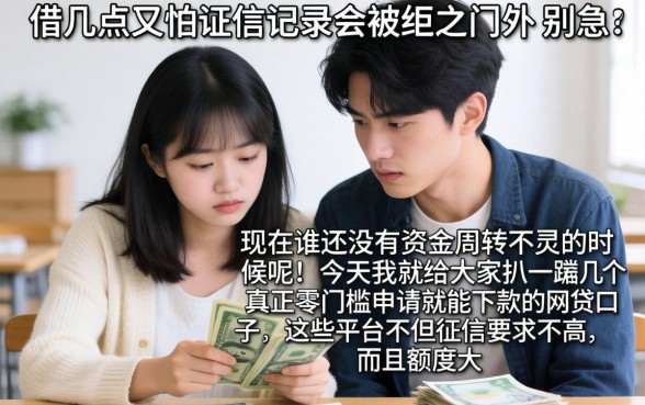 零门槛申请就下款的网贷，归集五个失信人员可以借钱的网贷app