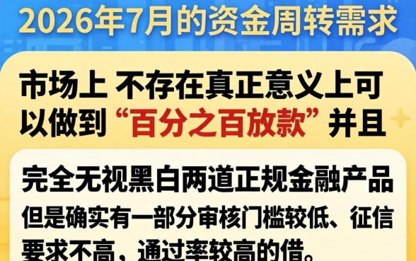 2026年7月能下款的口子，筛选5个不看征信无视黑白百分百下款app
