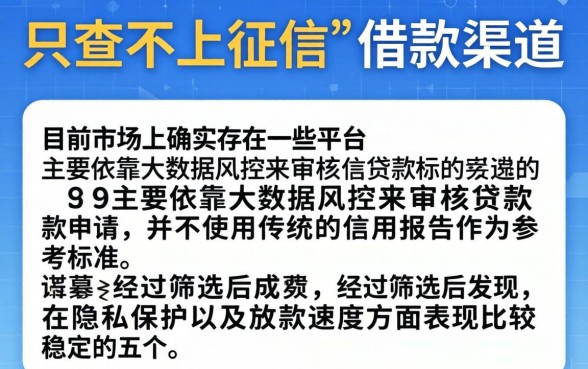 只查不上征信的贷款有哪些，整合五个无忧速借当天放款的软件
