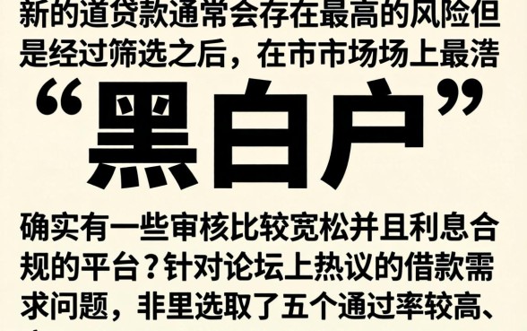 借款口子论坛卡农，精选五个黑白贷款不是高炮的口子