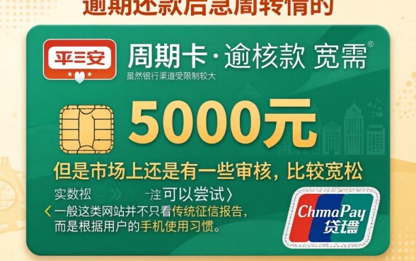 平安信用卡有逾期还了一千，归集五个急用钱5000快审快贷无需征信口子