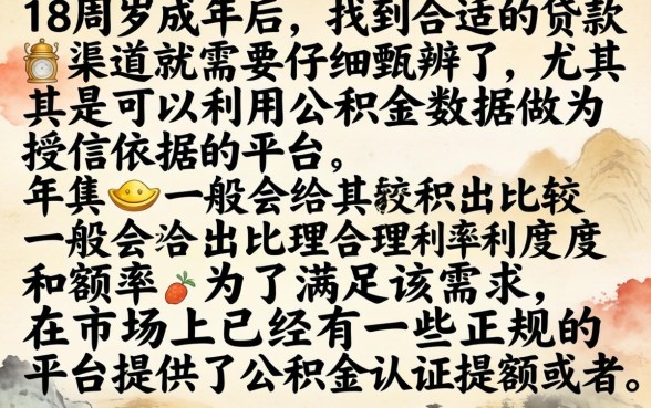 年满18可以贷款的软件，归集5个公积金借钱口子