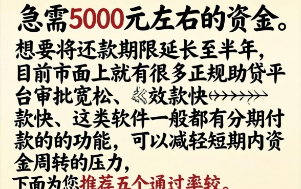 到哪借钱可以半年再还，罗列五个5000块贷款秒下软件