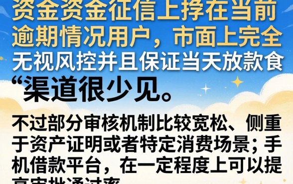 不看当前逾期当天下款的口子，概括五个手机上可以借钱的口子