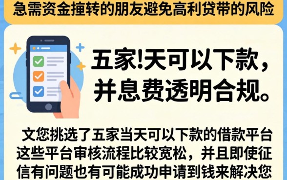 当天下款的口子论坛，热忱推荐5个黑白贷款不是高炮的app