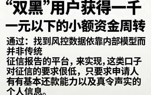 双黑能下款一千左右的口子，条列5个不上征信报告的贷款平台