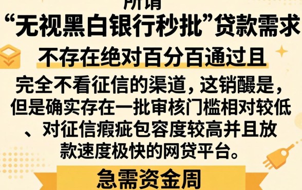 无视黑白银行秒批的贷款，概览5个无视征信黑白100%秒下网贷app