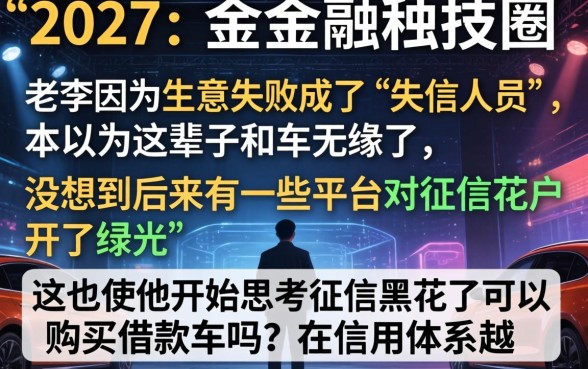 征信黑花了能买借款车吗，枚举5个失信人员可以借钱的网贷口子