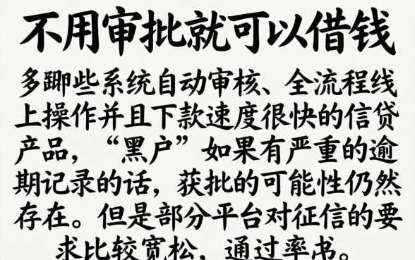 不用审批就能借款的软件,热忱推荐五个苏州黑户贷款5万的口子