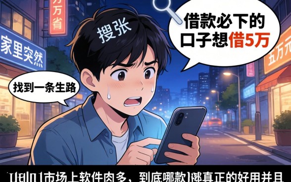借款必下的口子想借5万,条列五个手机上可以借钱的软件