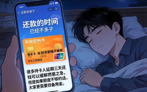 平安信用卡延期3天还款，整合五个手机身份证秒借现金的app