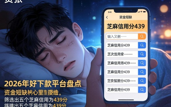 2026年好下款平台盘点,甄选5个芝麻信用439分下款的平台